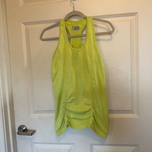 Athleta Tank Top Womens Medium Fastest Track Racerback Chartreuse Yellow Green